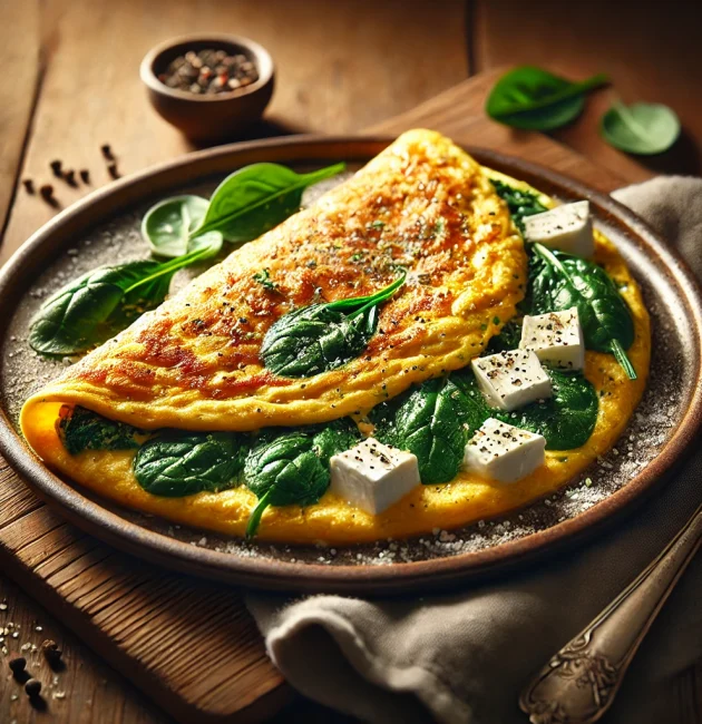 Omelette Healthy aux Épinards & Fromage de Chèvre