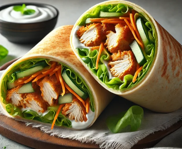 Wrap au Poulet Crunchy & Sauce Yaourt Citronnée