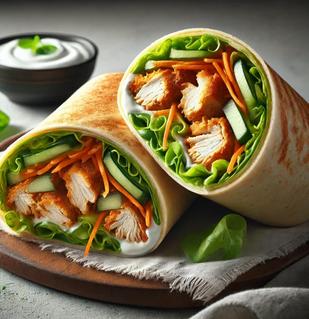 Wrap au Poulet Crunchy & Sauce Yaourt Citronnée